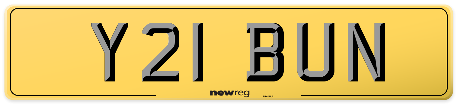 Y21 BUN Rear Number Plate