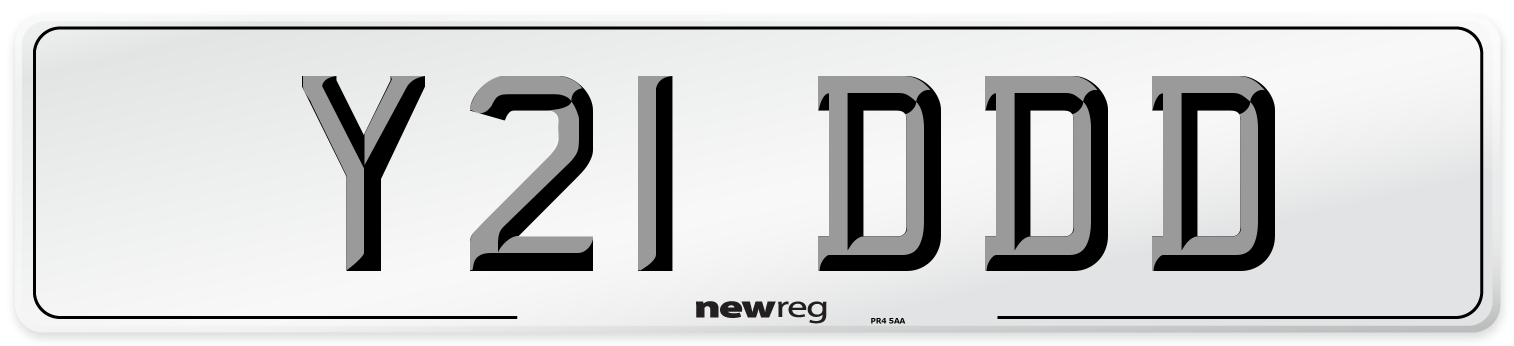 Y21 DDD Front Number Plate