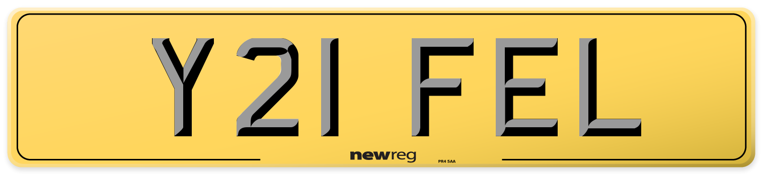 Y21 FEL Rear Number Plate