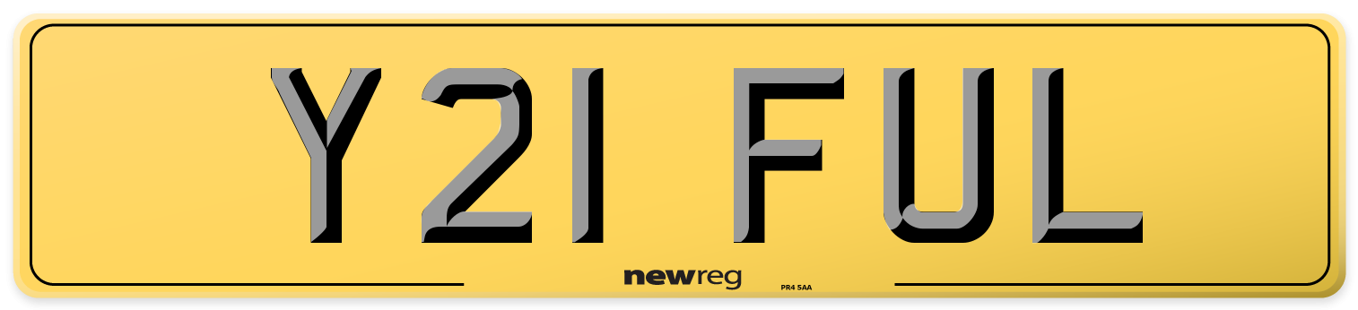 Y21 FUL Rear Number Plate
