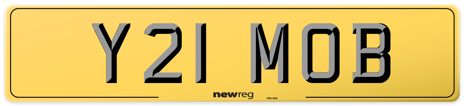 Y21 MOB Rear Number Plate