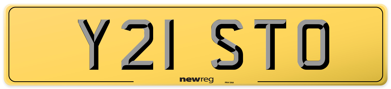 Y21 STO Rear Number Plate