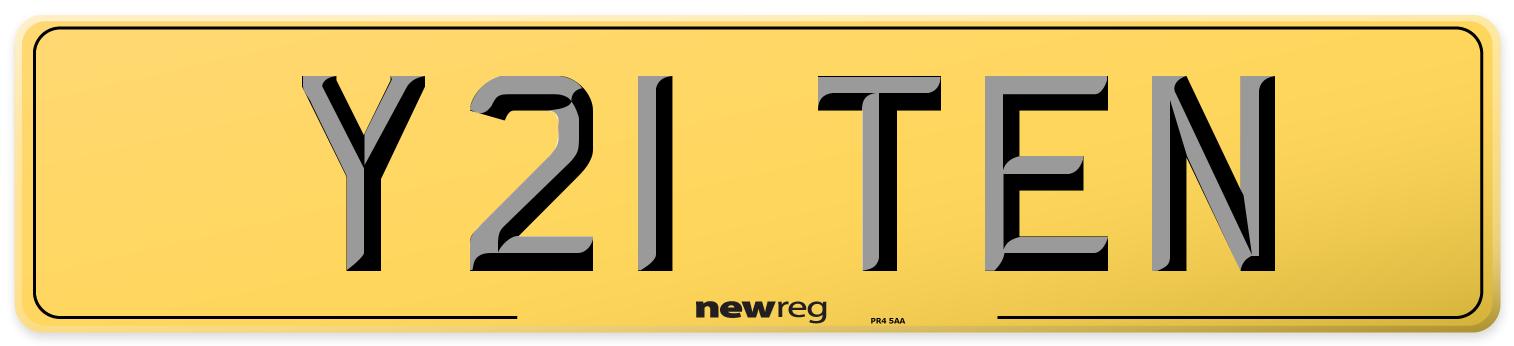 Y21 TEN Rear Number Plate