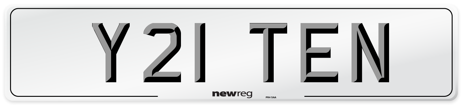 Y21 TEN Front Number Plate