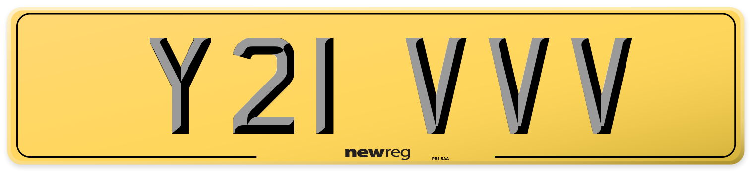 Y21 VVV Rear Number Plate