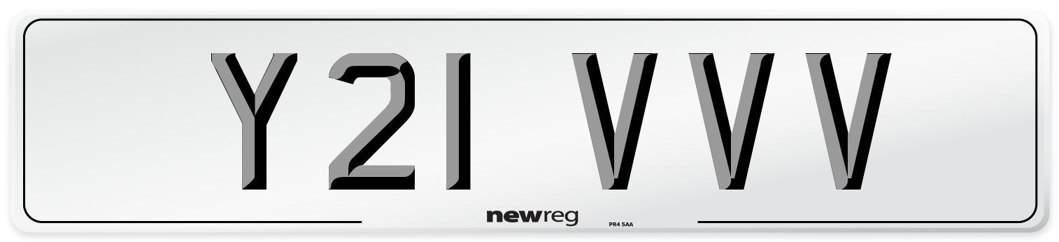 Y21 VVV Front Number Plate
