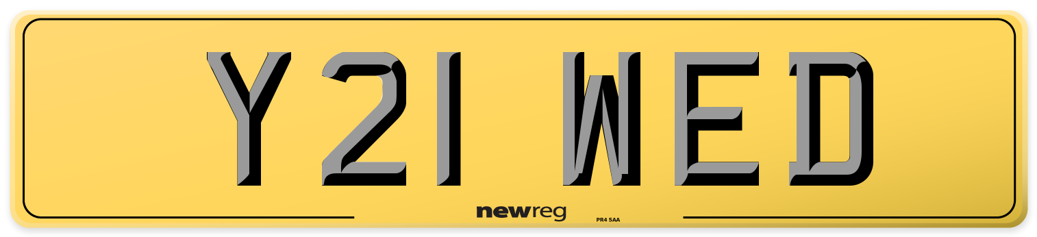 Y21 WED Rear Number Plate