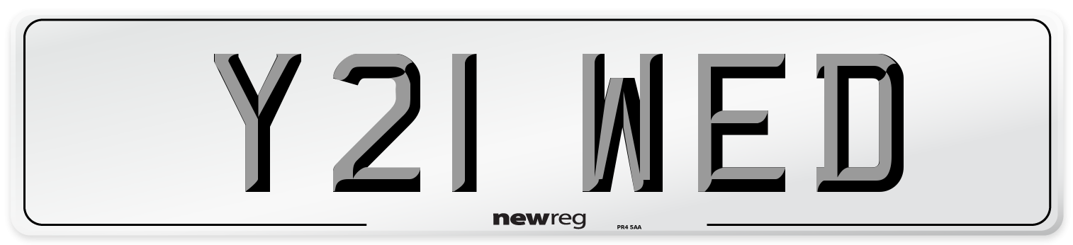 Y21 WED Front Number Plate