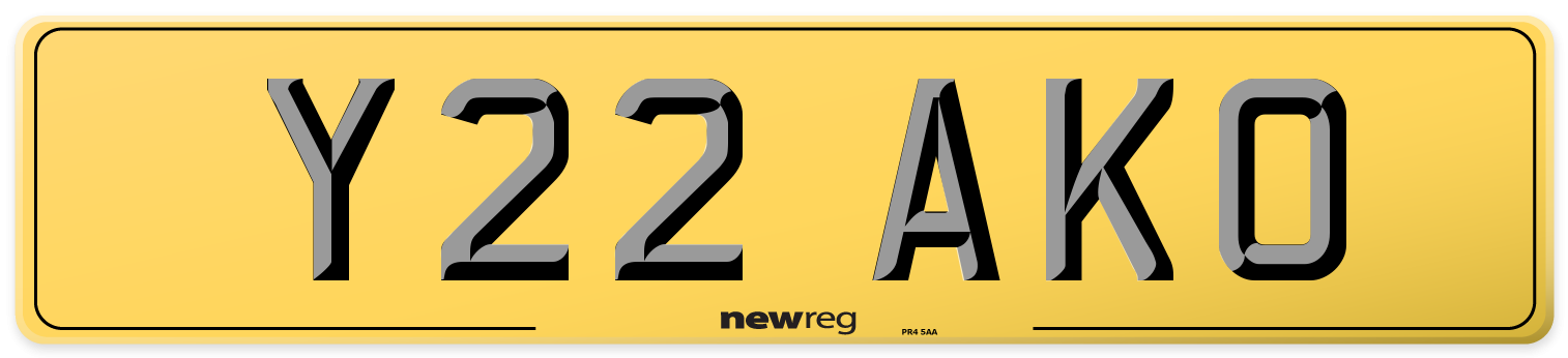 Y22 AKO Rear Number Plate