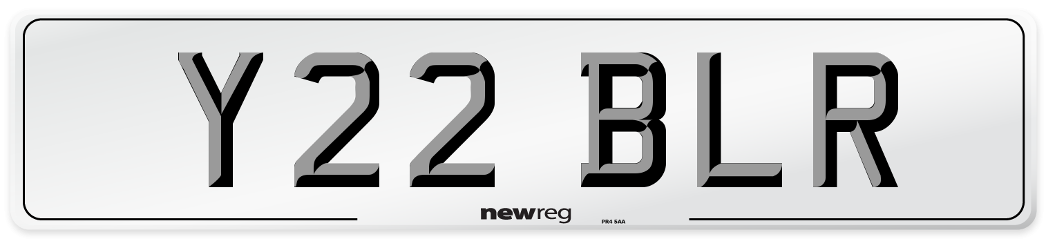Y22 BLR Front Number Plate