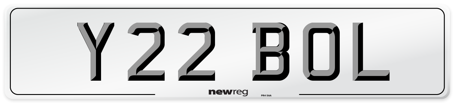 Y22 BOL Front Number Plate