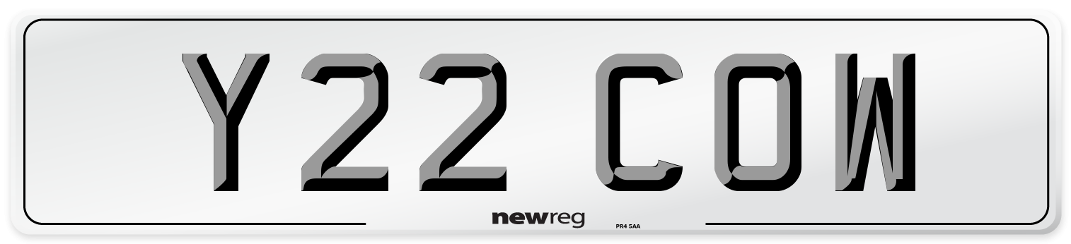 Y22 COW Front Number Plate
