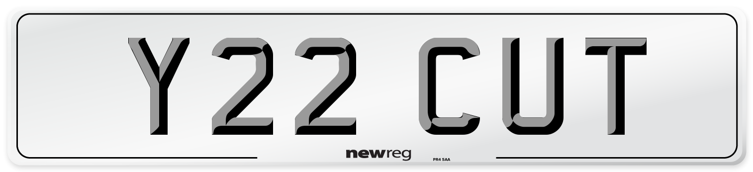 Y22 CUT Front Number Plate