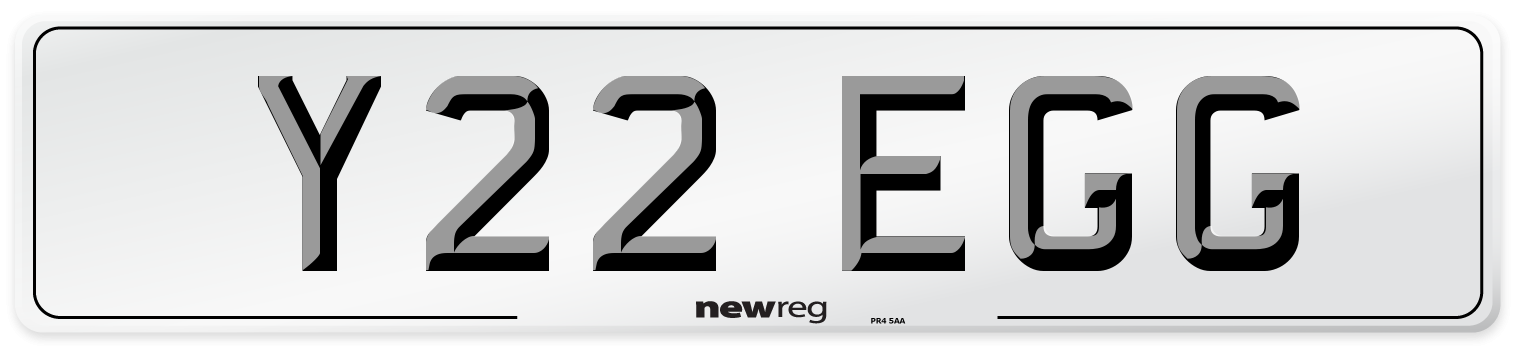 Y22 EGG Front Number Plate