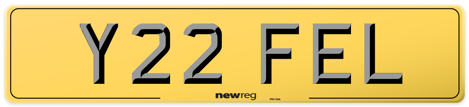 Y22 FEL Rear Number Plate