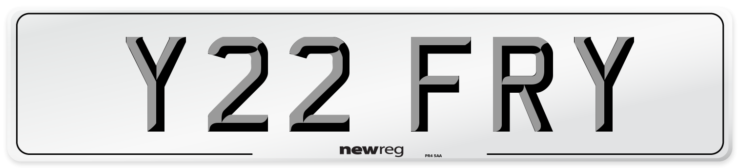 Y22 FRY Front Number Plate