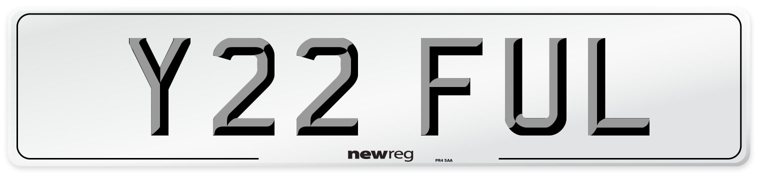 Y22 FUL Front Number Plate