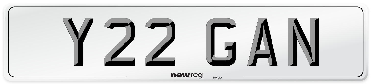 Y22 GAN Front Number Plate
