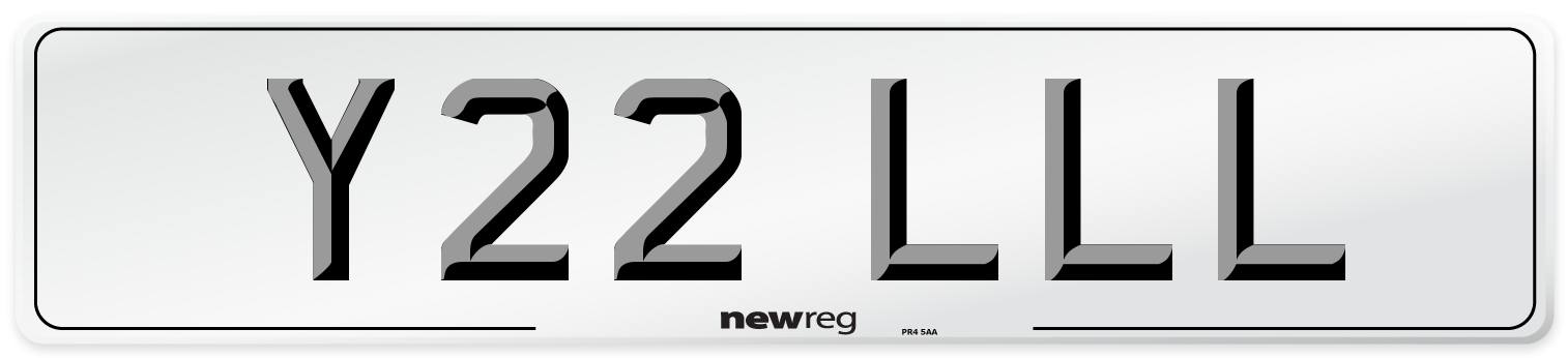 Y22 LLL Front Number Plate