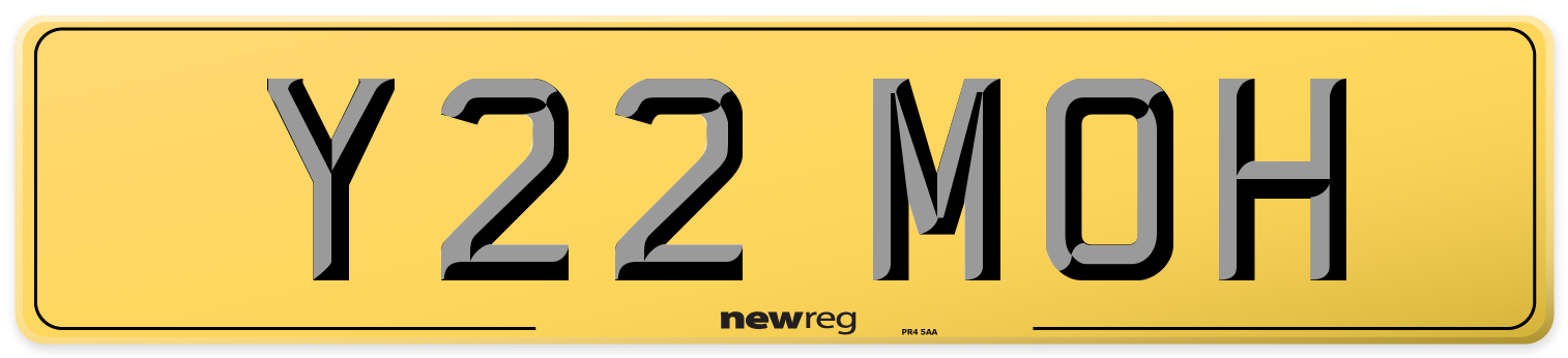 Y22 MOH Rear Number Plate