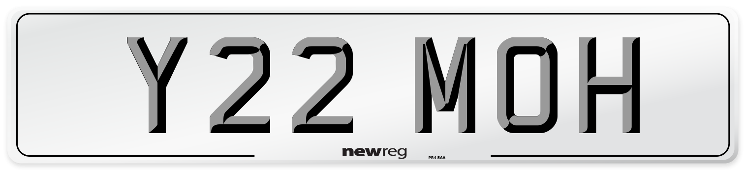 Y22 MOH Front Number Plate