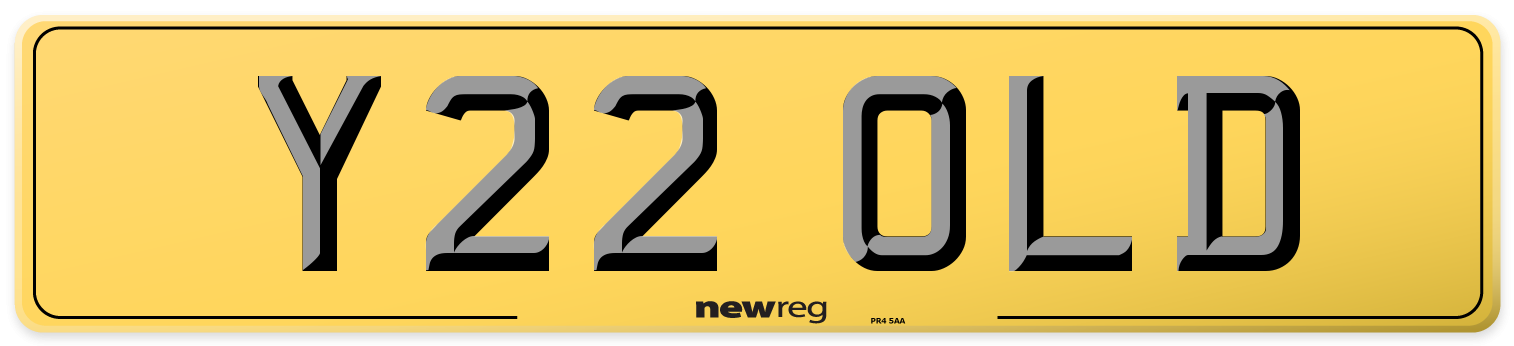 Y22 OLD Rear Number Plate
