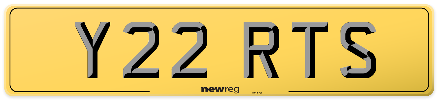 Y22 RTS Rear Number Plate