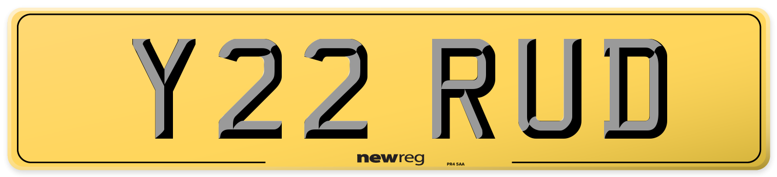Y22 RUD Rear Number Plate