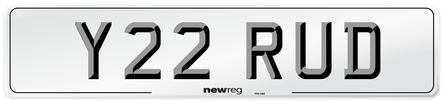 Y22 RUD Front Number Plate