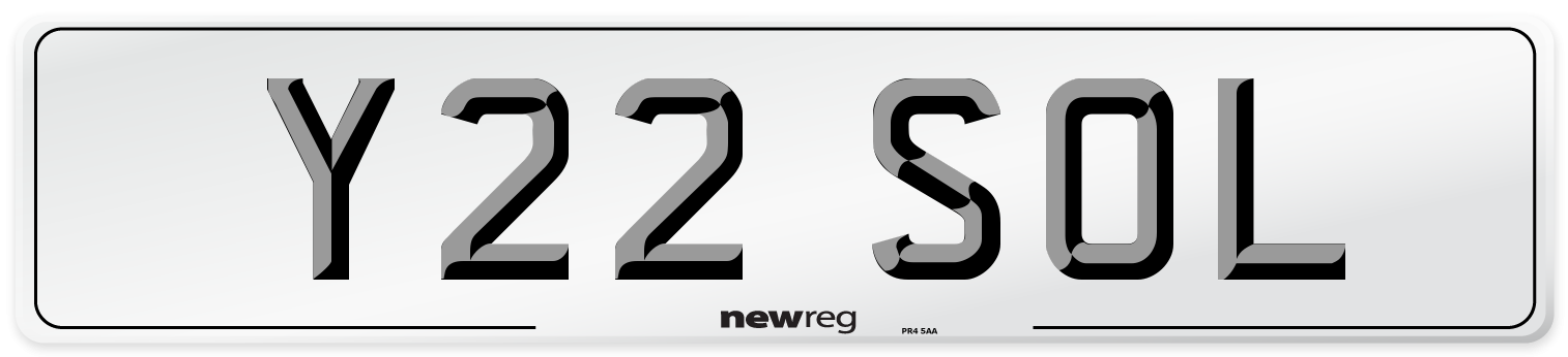 Y22 SOL Front Number Plate