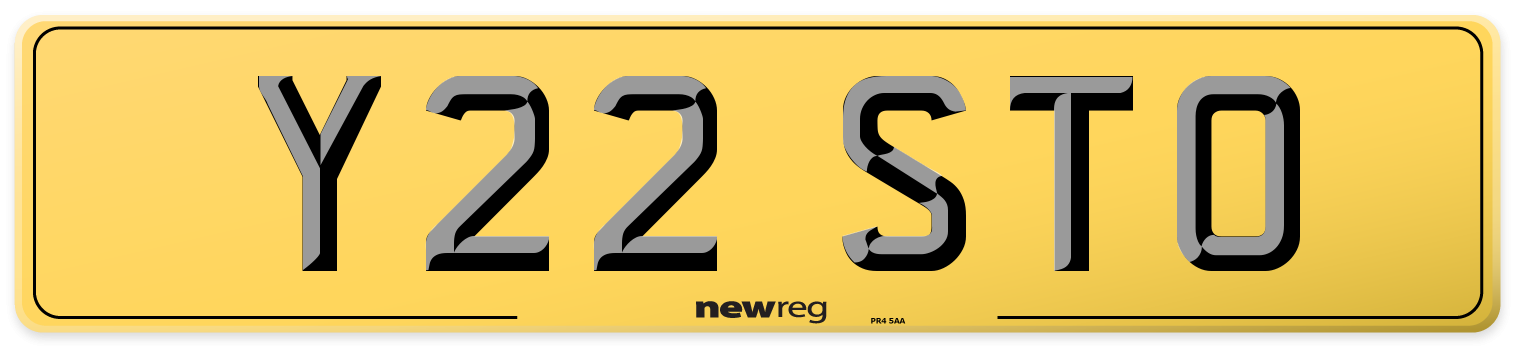 Y22 STO Rear Number Plate