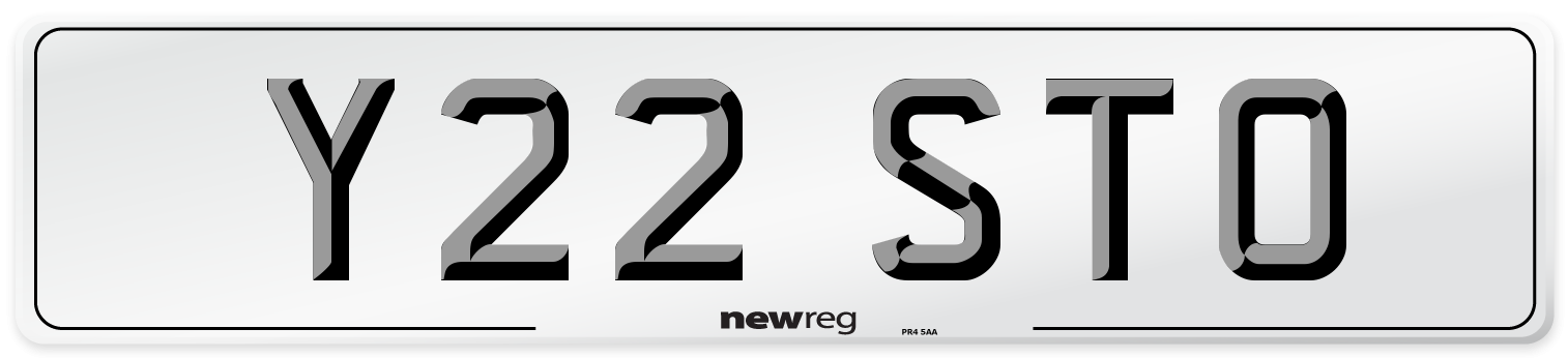 Y22 STO Front Number Plate