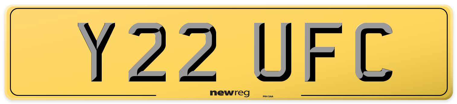 Y22 UFC Rear Number Plate