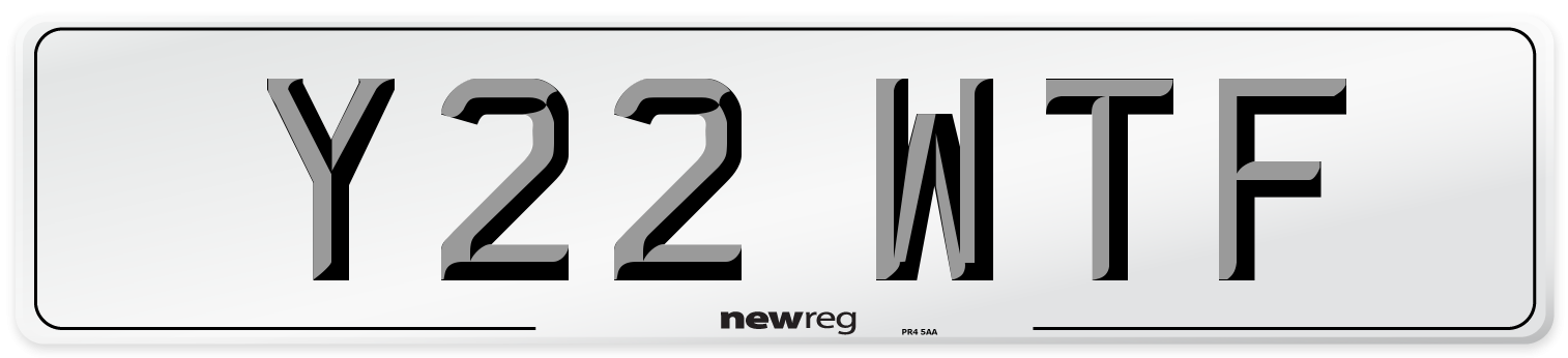 Y22 WTF Front Number Plate