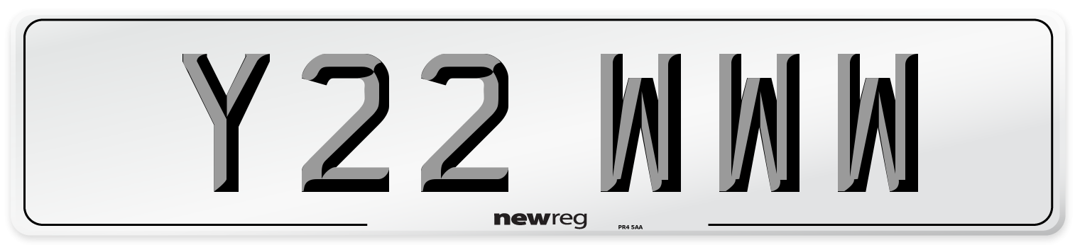 Y22 WWW Front Number Plate