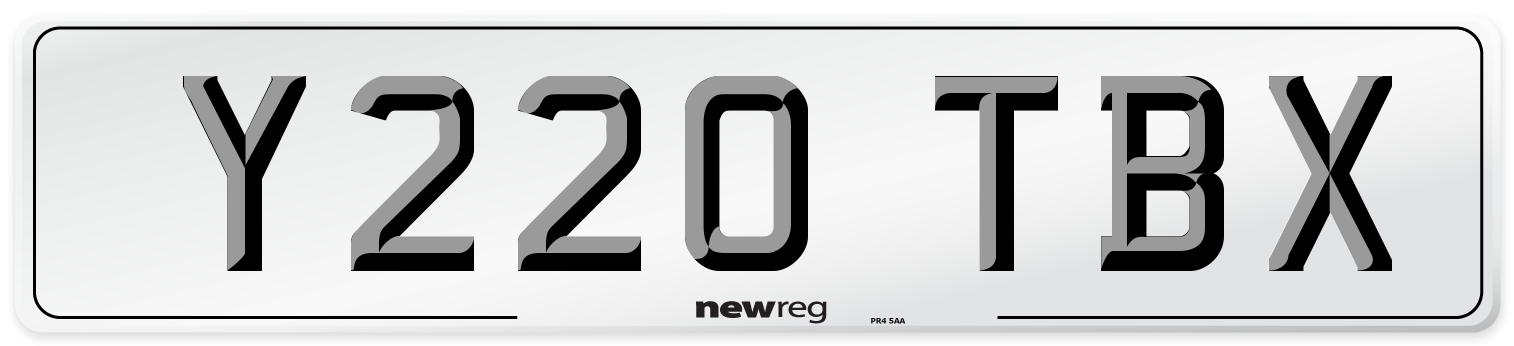 Y220 TBX Front Number Plate