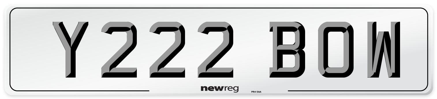 Y222 BOW Front Number Plate