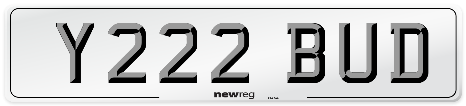 Y222 BUD Front Number Plate