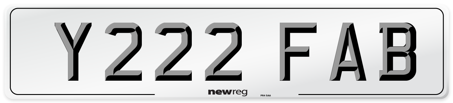 Y222 FAB Front Number Plate