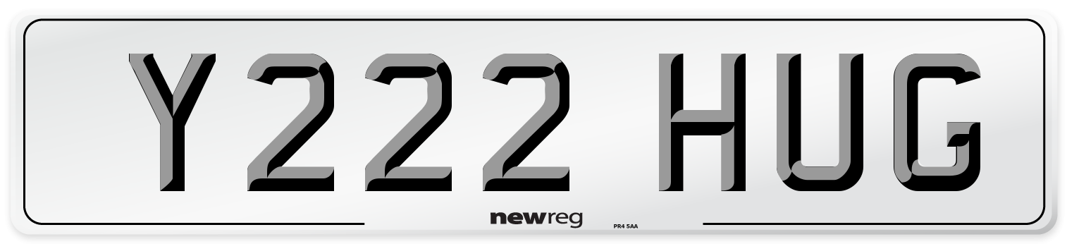 Y222 HUG Front Number Plate