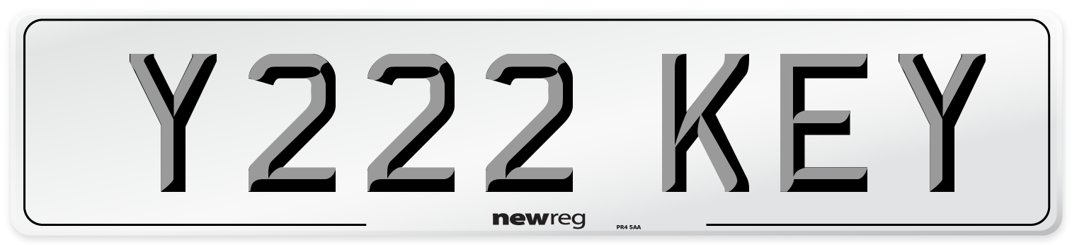 Y222 KEY Front Number Plate