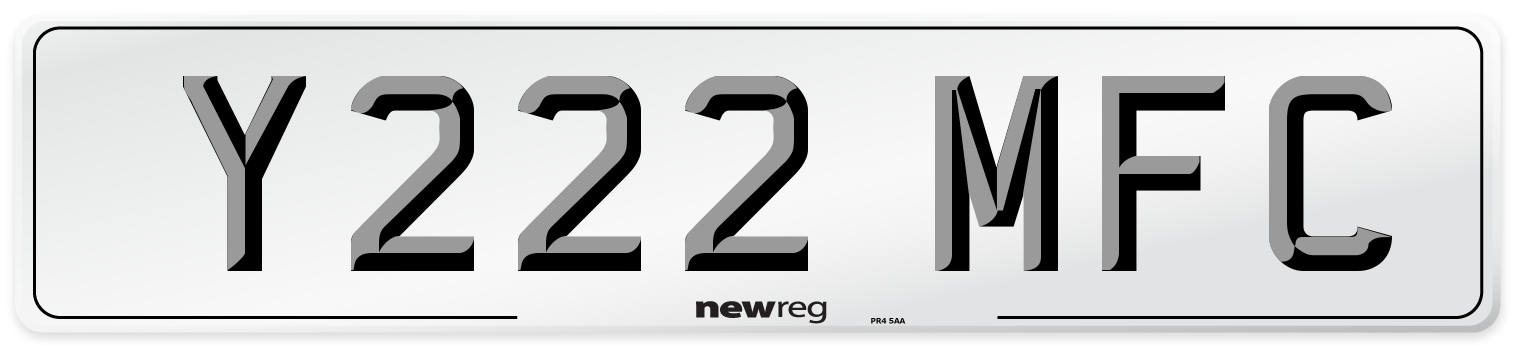 Y222 MFC Front Number Plate