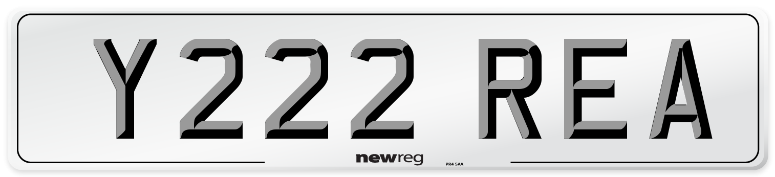 Y222 REA Front Number Plate