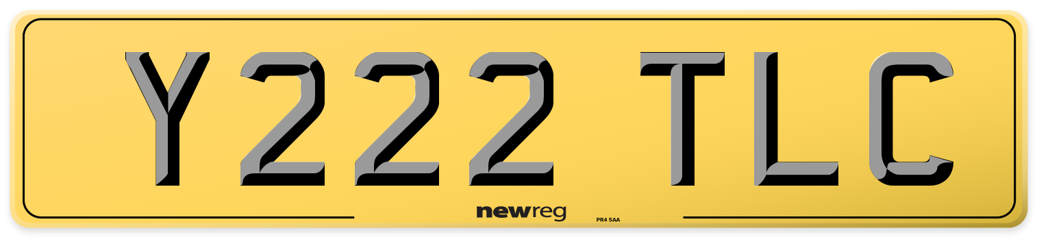 Y222 TLC Rear Number Plate