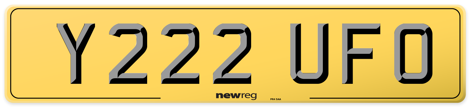 Y222 UFO Rear Number Plate