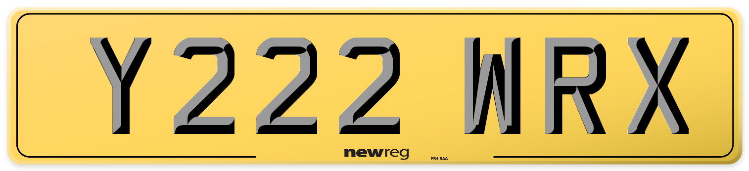 Y222 WRX Rear Number Plate