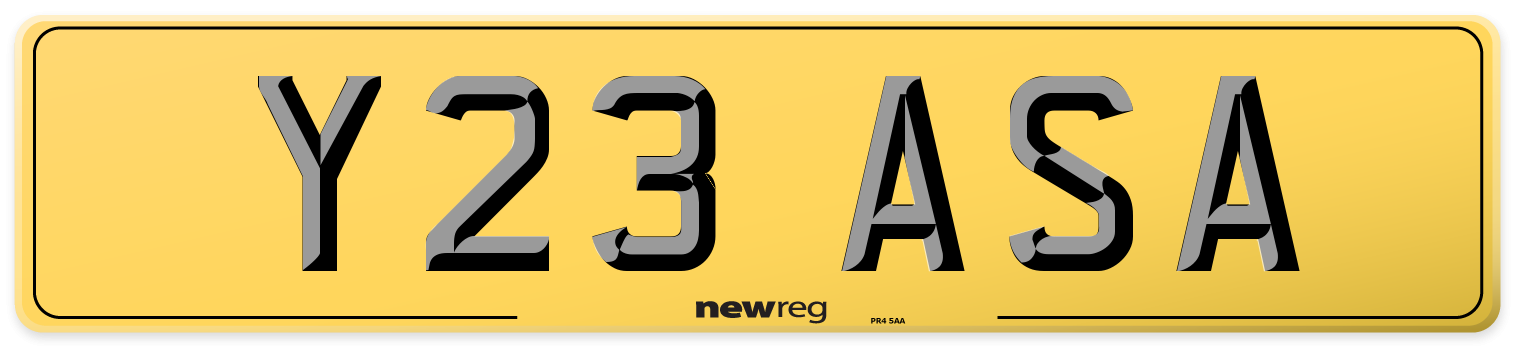 Y23 ASA Rear Number Plate