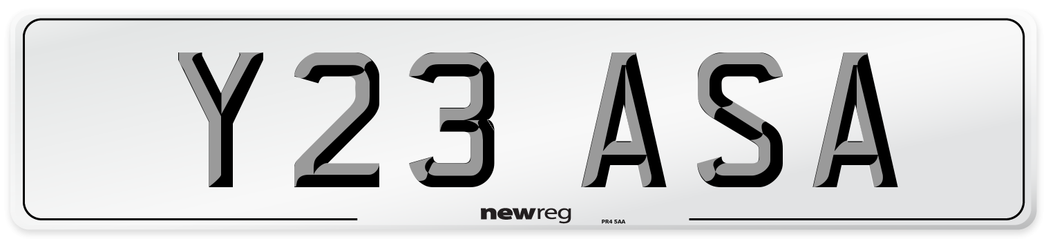 Y23 ASA Front Number Plate