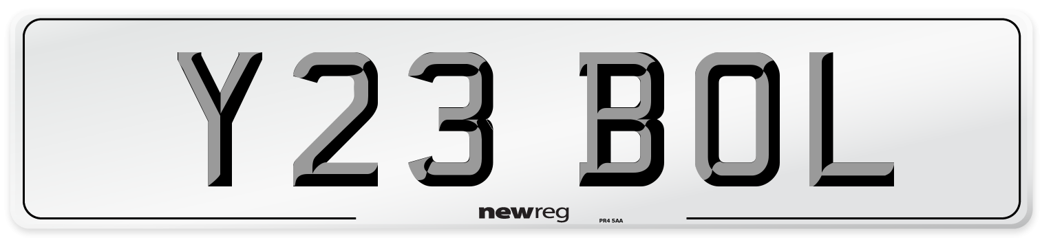 Y23 BOL Front Number Plate
