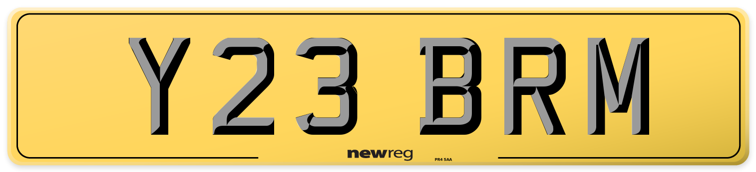 Y23 BRM Rear Number Plate